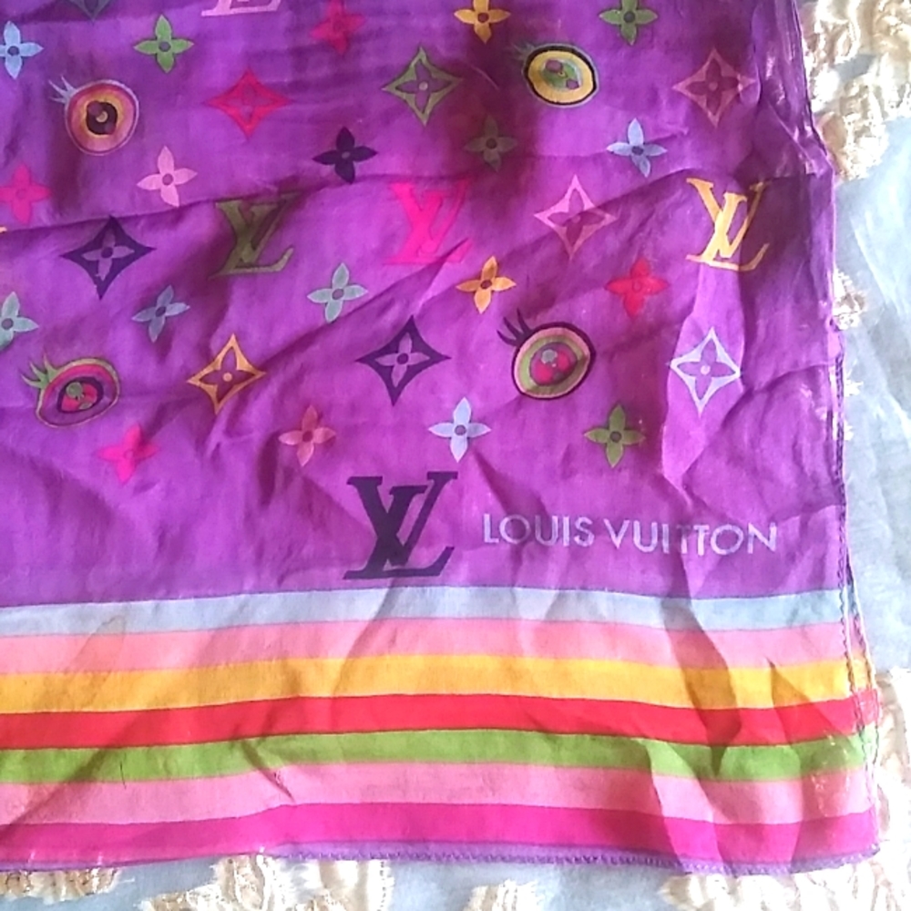 Louis Vuitton Silk Eye Love You Purple Multicolour Inspiration Scarf